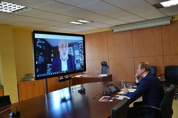 Reunión telemática del presidente del Cabildo de Gran Canaria con los alcaldes y alcaldesas de la Isla (Foto TA)